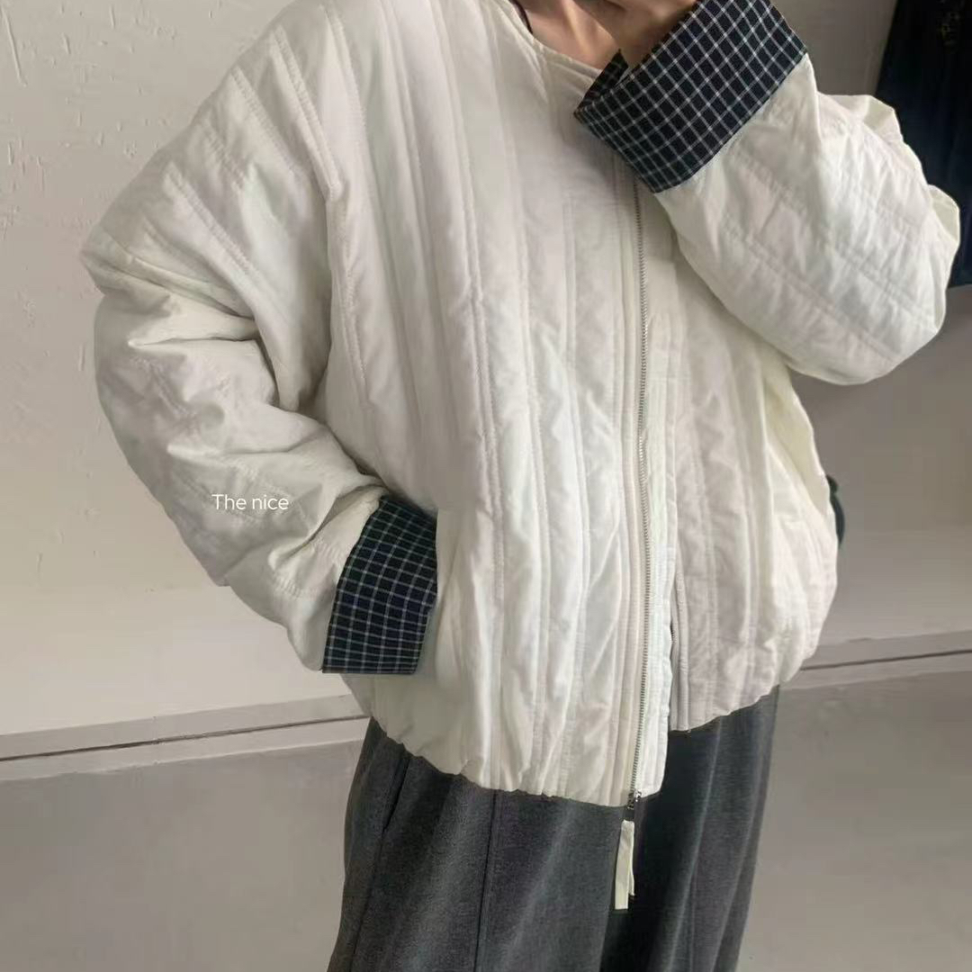 THE NICE-竖条夹棉简约百搭短外套D3211