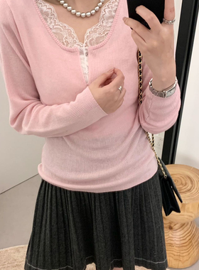 可-接套头拉链设计纯色气质修身长袖针织衫（含31.0绵羊毛）98272