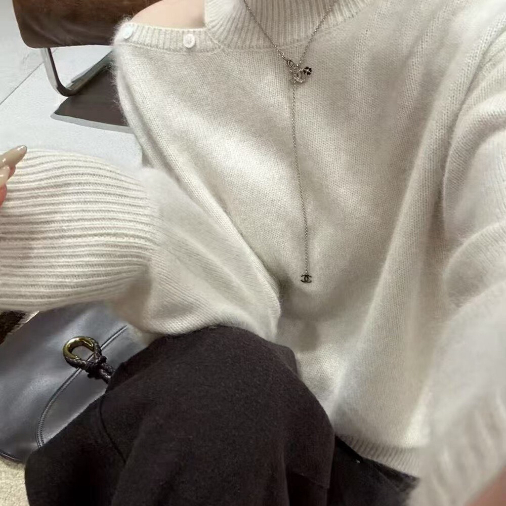 念店-物反-宽松长袖半高领保暖毛衣（含20.3绵羊毛）yowed-S-6611