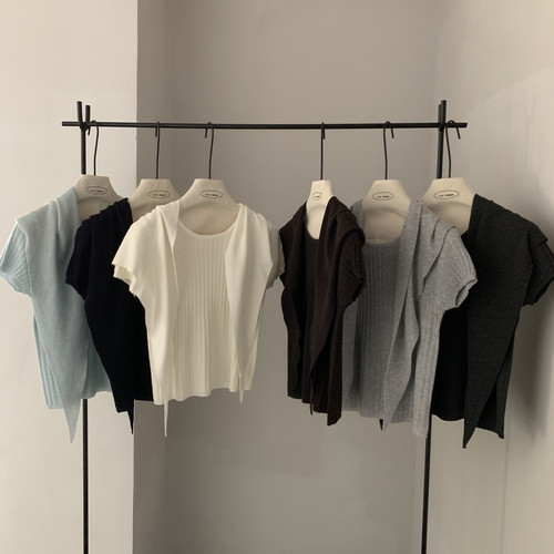 ISO VOGUE-新早秋坑条细针可两穿韩系高品质百搭毛衣(配披肩)2899