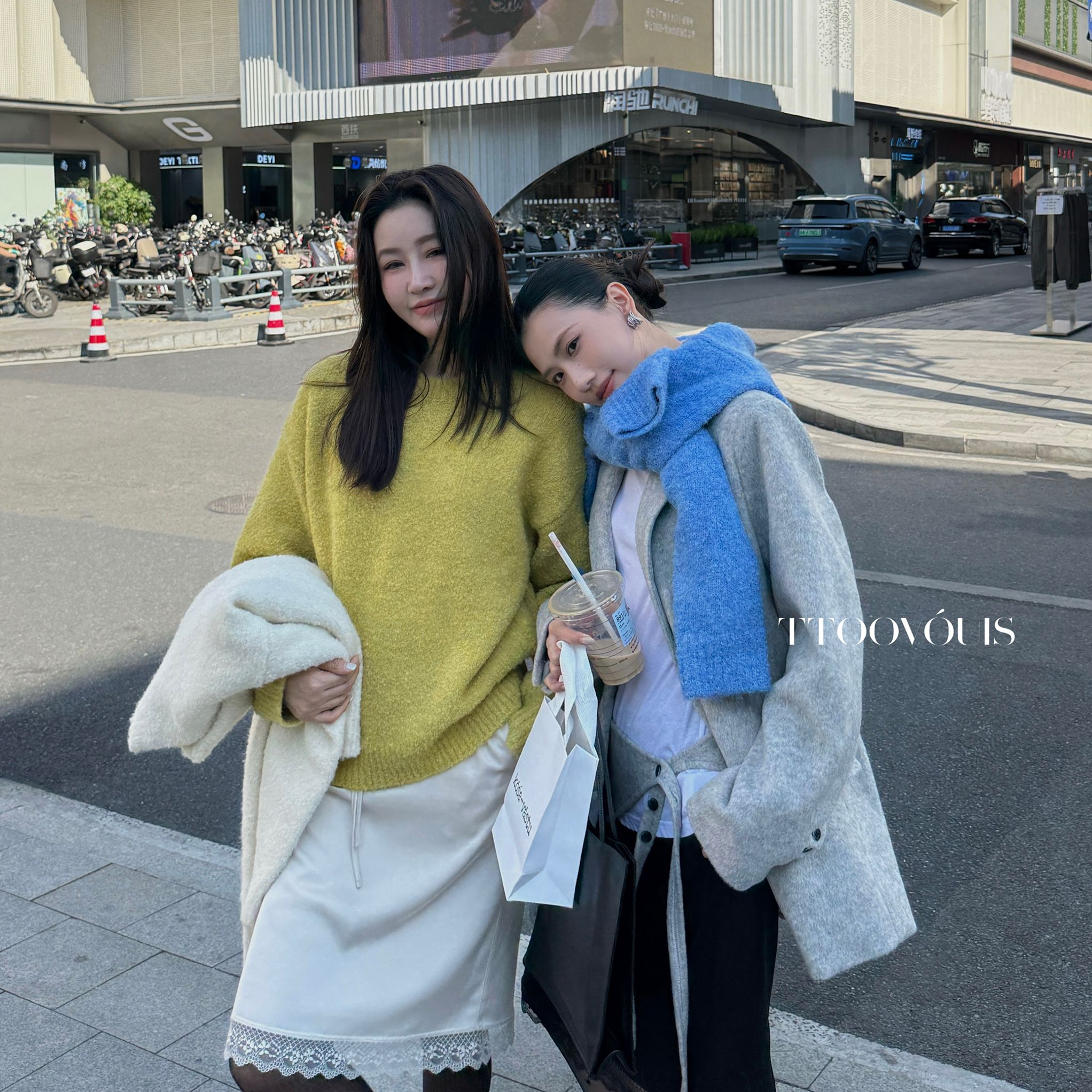 TOO VOUIS-圈毛落肩袖长袖圆领保暖毛衣（含9羊毛）(女)9932425-B