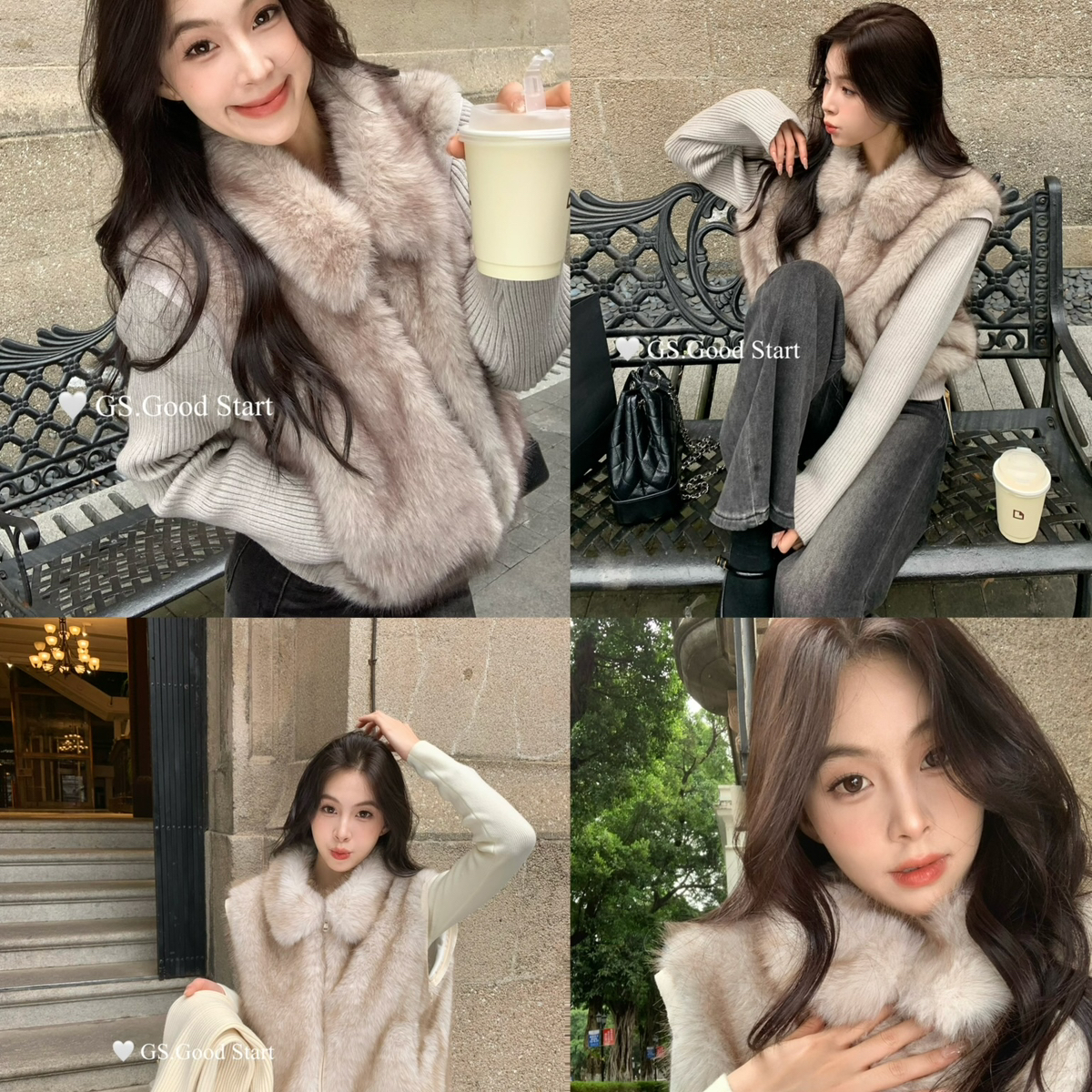 GS.GOOD START-髦气质松弛感休闲毛毛短外套(配可拆卸袖子)G6420