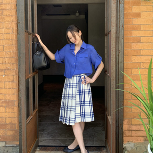 F.THREE三姐妹 半身裙96171 夏上新韩系减龄格纹百搭时尚