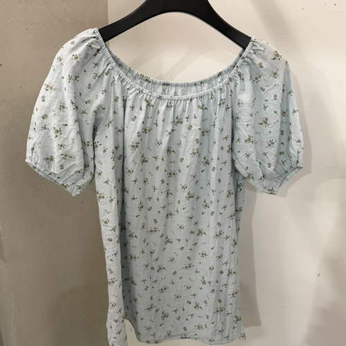 Hand made-26夏上新碎花一字肩气质显瘦小衫(不含下装+包包)6635