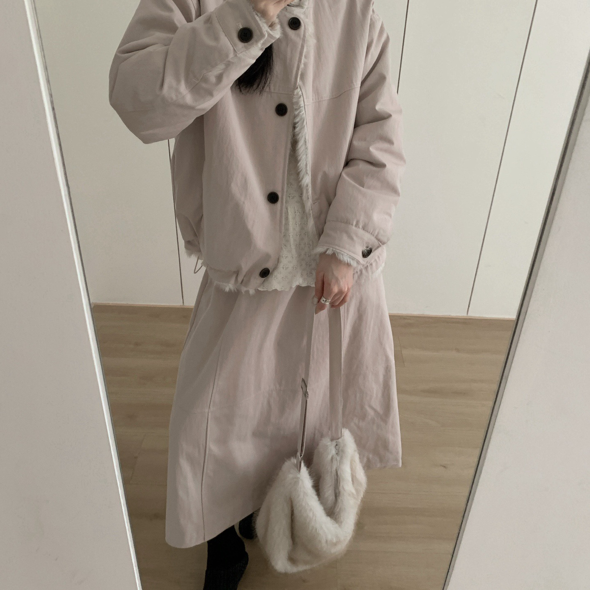 eternal.西子-冬季首爆全松紧内里夹棉加厚下摆抽绳半身裙51663