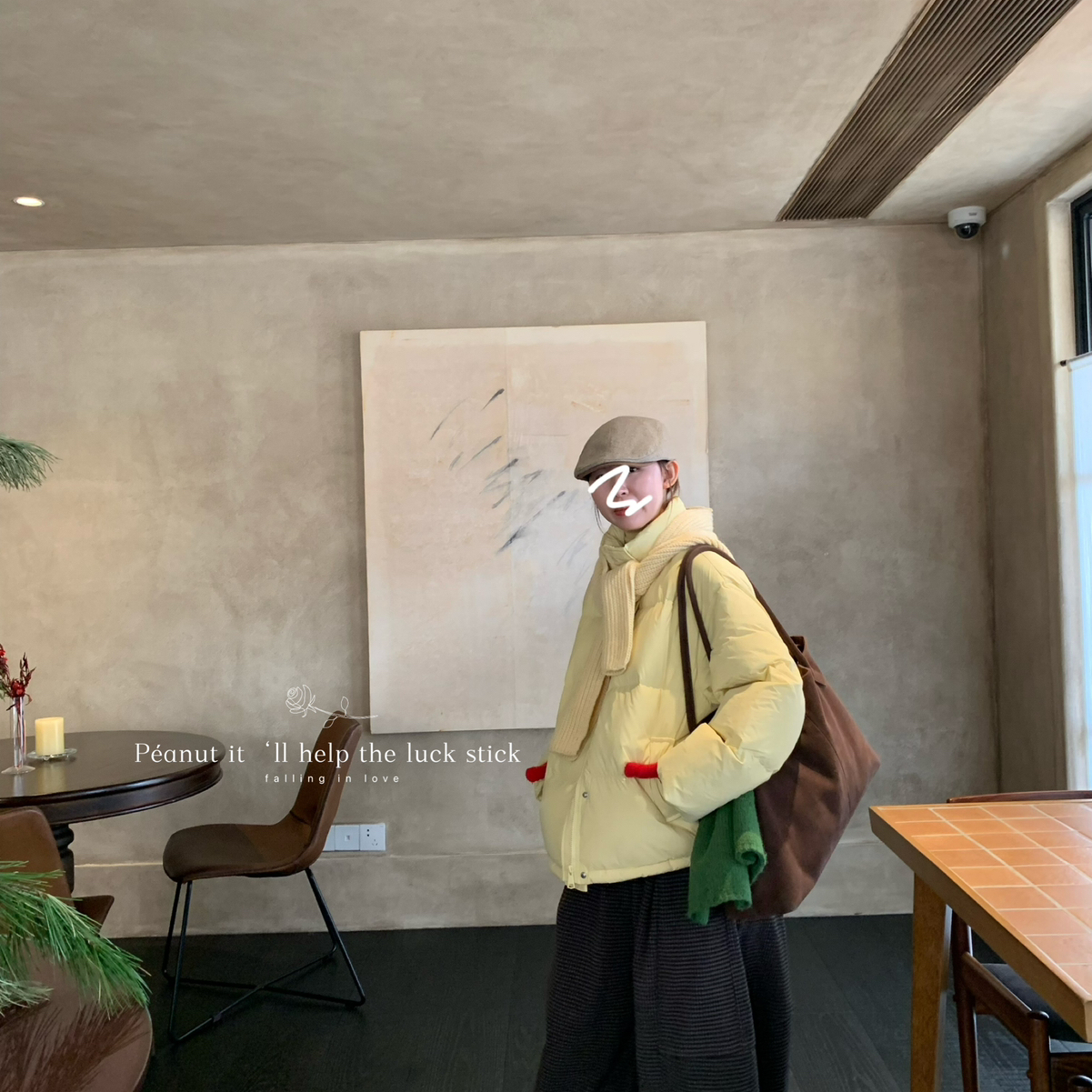 eanut花生家-色保暖羽绒服外套(配可拆卸帽子)（含50白鸭绒）1129