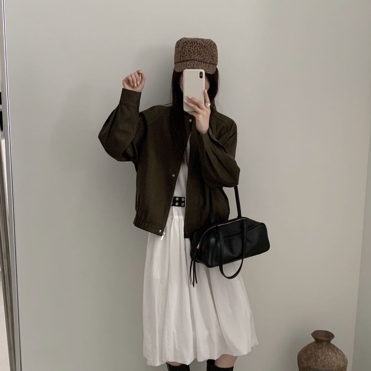 FROM.V-短款夹克立领短外套(配领绳)31061