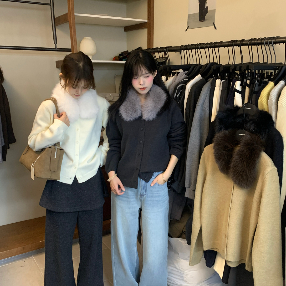 想象SAILORMOON -尚韩系百搭针织开衫(配可拆卸环保毛毛领)20780