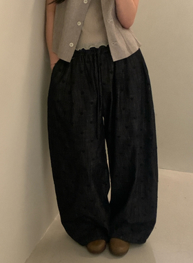 FEEL BLESSED-众设计师品牌天丝棉波点牛仔弯刀裤牛仔裤AXK612011