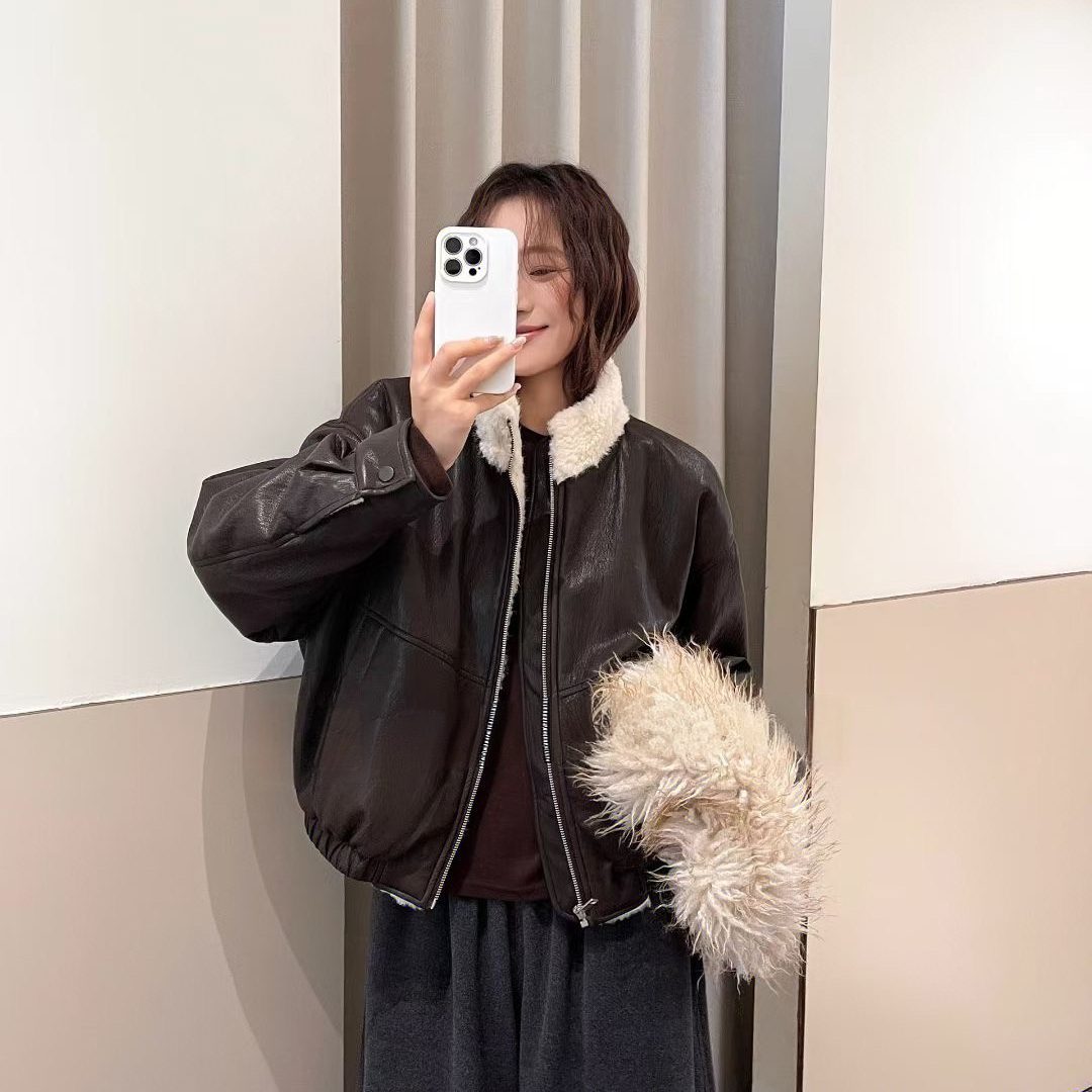 ximi.希米-冬上新韩系宽松百搭保暖外套内里毛毛皮衣13521