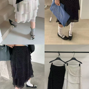 夏上新韩系复古不规则波点蛋糕裙半身裙1267 edit 一丸 Yvon