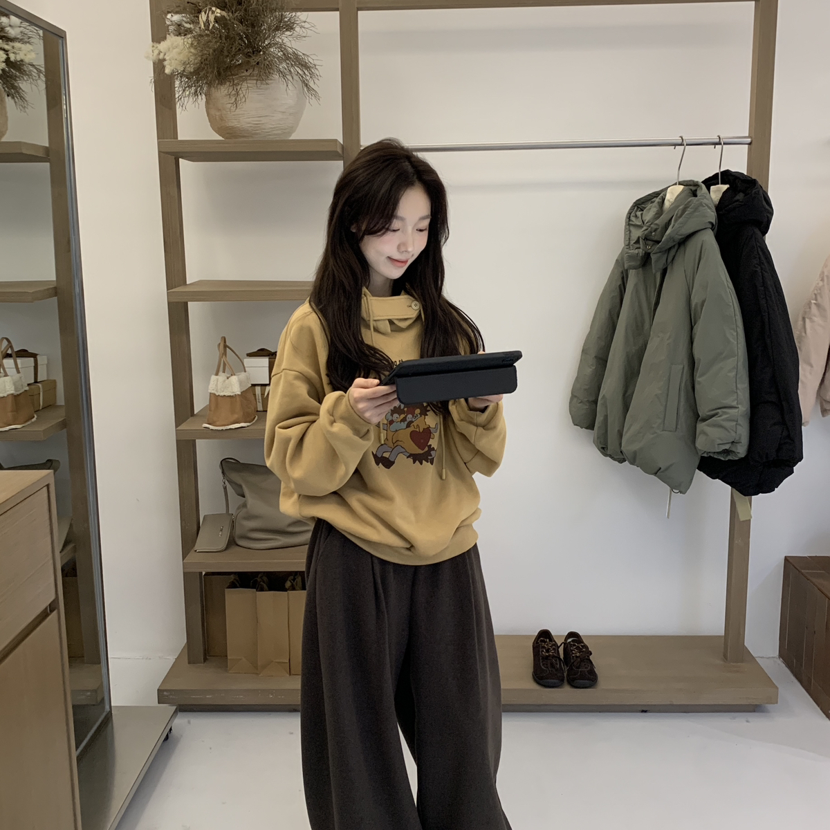 EMICOLONS-冬上新韩系束口糯米气球裤加绒休闲裤（含35羊毛）2533