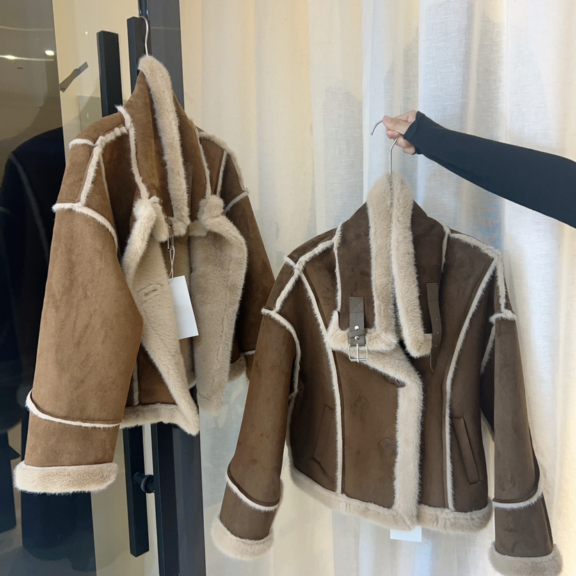 买手严选-泡菜馆-冬上新设计感百搭仿皮毛一体短外套YS1-213