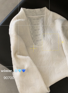 GAR-V领蝴蝶提花洋气慵懒百搭套头保暖毛衣（含51.0绵羊毛）90700