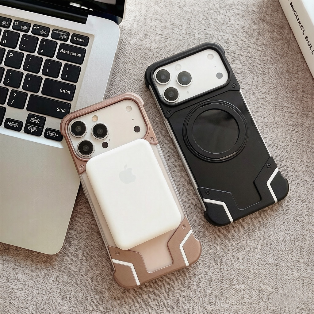 适用iPhone16pro金属拼接17promax无边框透明17pro半包手机壳四角防摔磁吸充电苹果14铝合金15pro无边框战甲