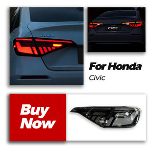 LED后尾灯流水转向灯行车灯 十一代思域尾灯总成改装 适用于22 25款