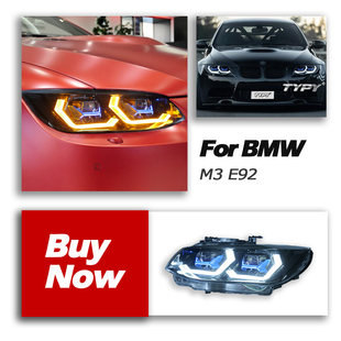 LED日行灯流光转向灯 宝马3系E92E93大灯总成M3改装 适用于05 13款