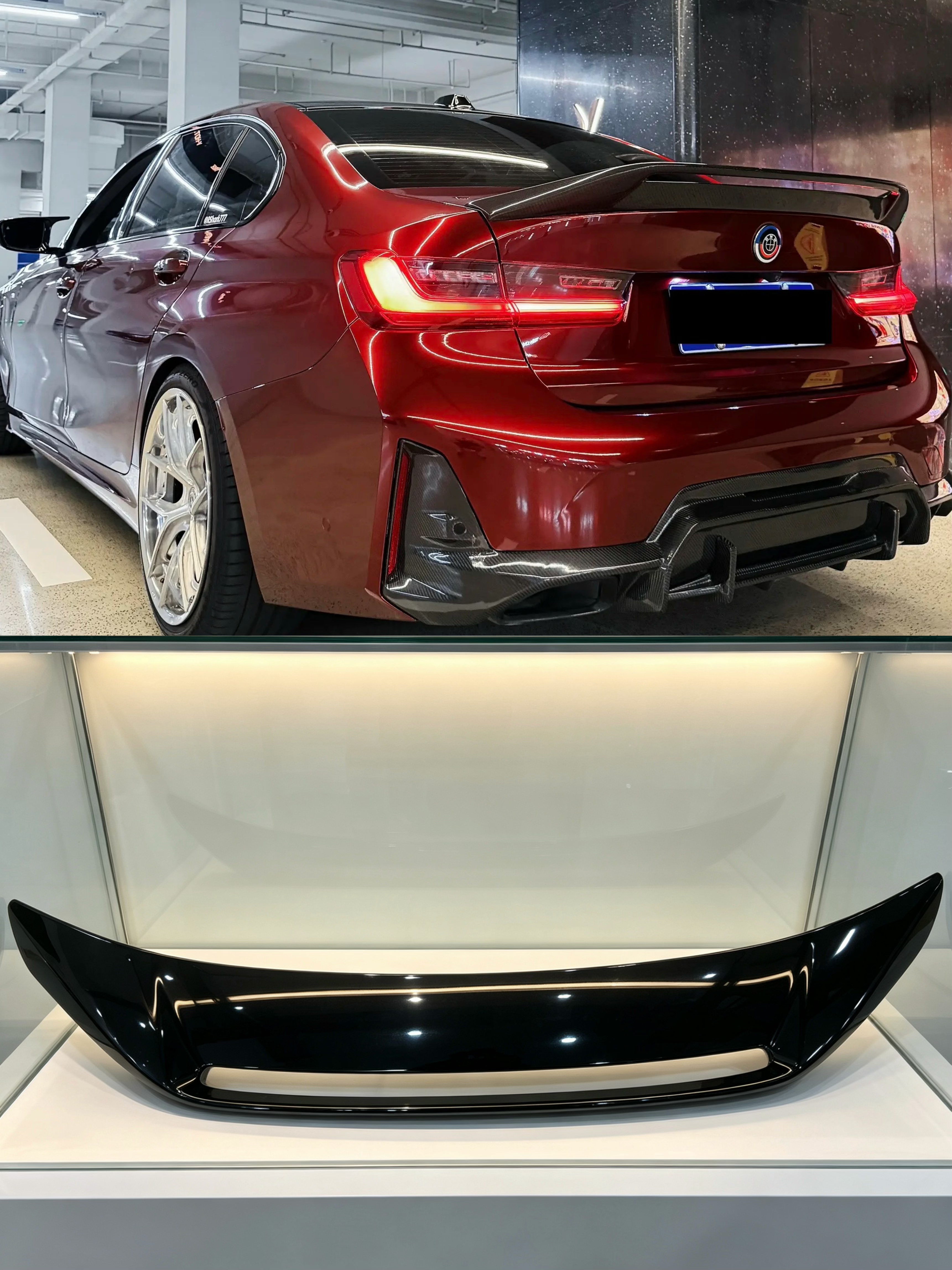 适用于宝马3系g20g28i3改装尾翼无损安装升级g80V2款式镂空尾翼