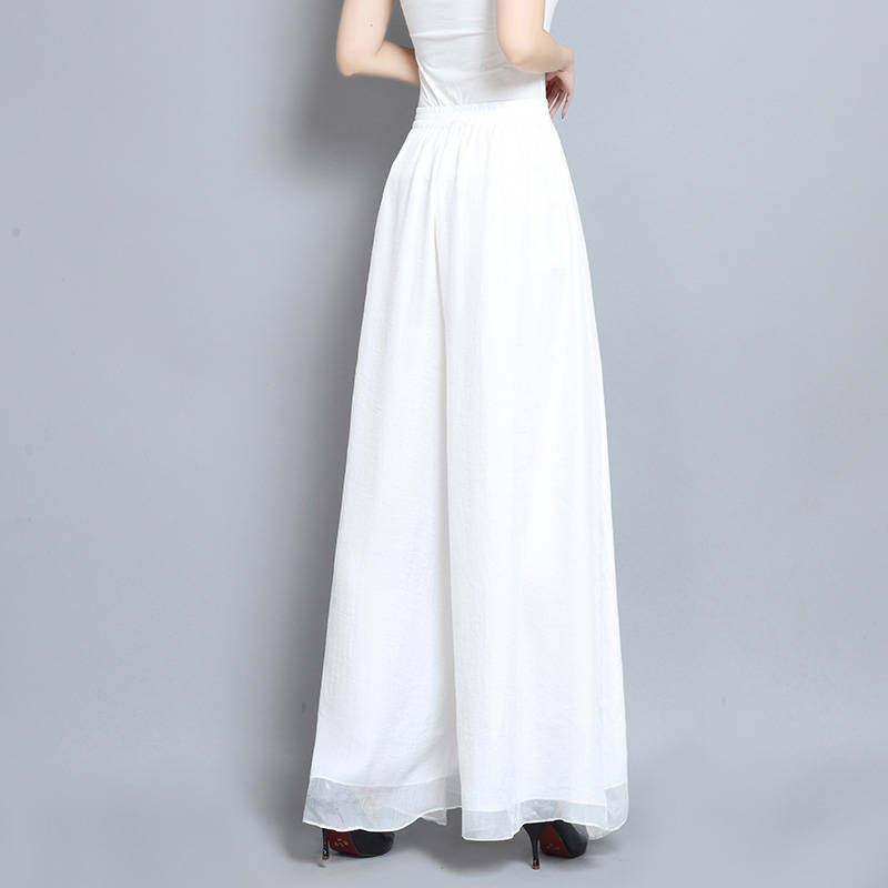 加长版白色飘逸垂感雪纺阔腿裤大摆显瘦韩版休闲高腰古典舞蹈长裤