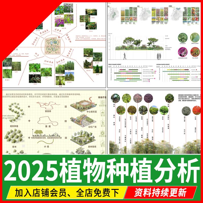 意向图公园生态植物配置搭群落园林景观种植分析图PSD分层ps素材