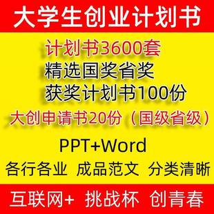 大学生创新创业互联网+大赛项目计划书word大创ppt模板挑战杯申请