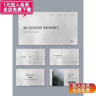 55【原创PPT模板磨砂玻璃】商务汇报冷色系项目介绍产品宣传