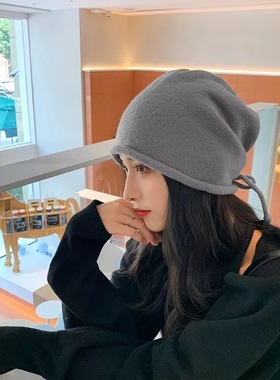 宋铁同款南加大加厚冬季新品纯色钟楚曦冷帽堆帽百搭英伦帽针织帽