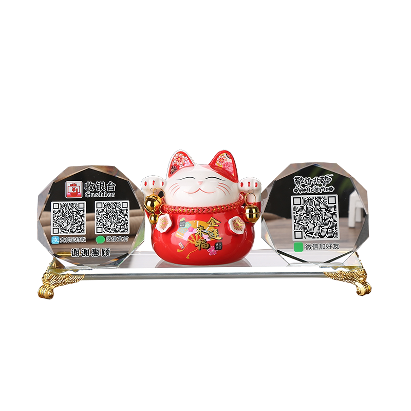 招财猫摆件创意开业礼品送店铺开张收银台装饰大号发财猫自动招手