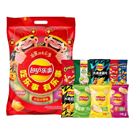 Lays乐事德克萨斯烧烤味黄瓜味墨西哥鸡汁番茄味薯片追剧办公零食