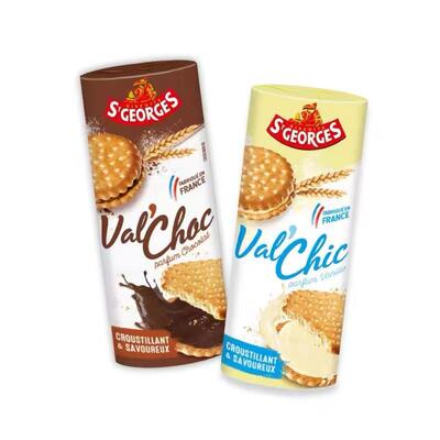 临期特价 法国进口臻乔治巧克力/香草风味夹心饼干300g下午茶点心