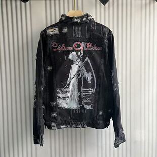 【背杀大合集】潮流高街复古大破坏水洗刺绣夹克春秋牛仔轻奢外套