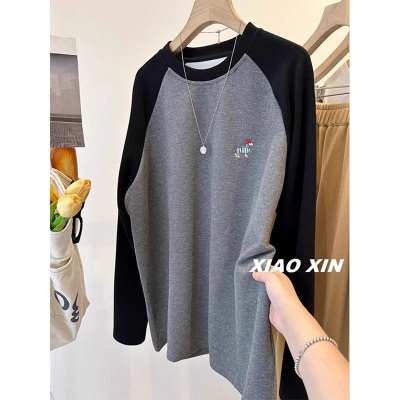 特大码300斤德绒加厚长袖t恤女2024新款秋冬季宽松内搭打底衫上衣