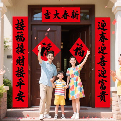 加长大尺寸全背胶净版书法对联