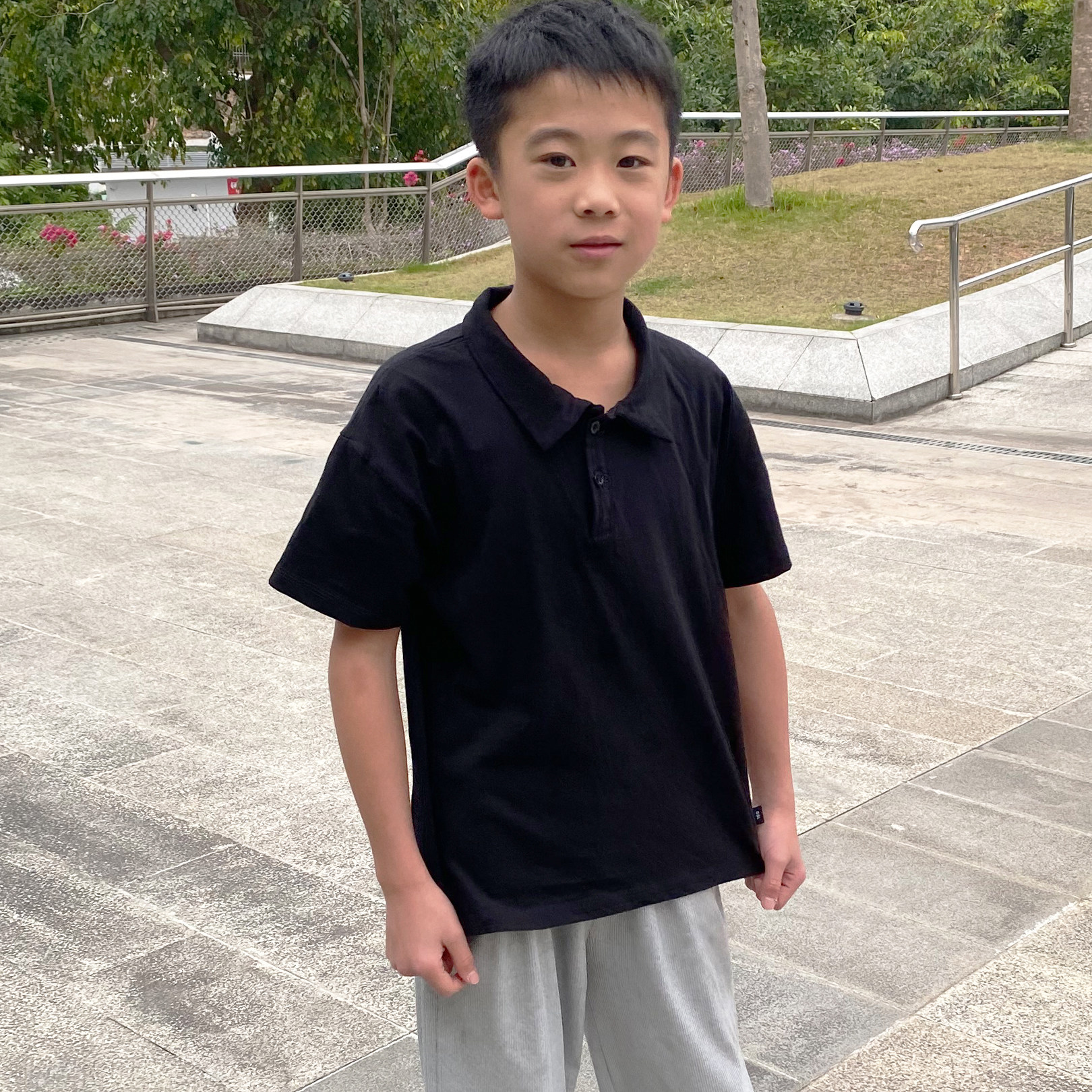 男童POLO衫初中男生气质夏装儿童短袖T恤学生翻领上衣中大童装