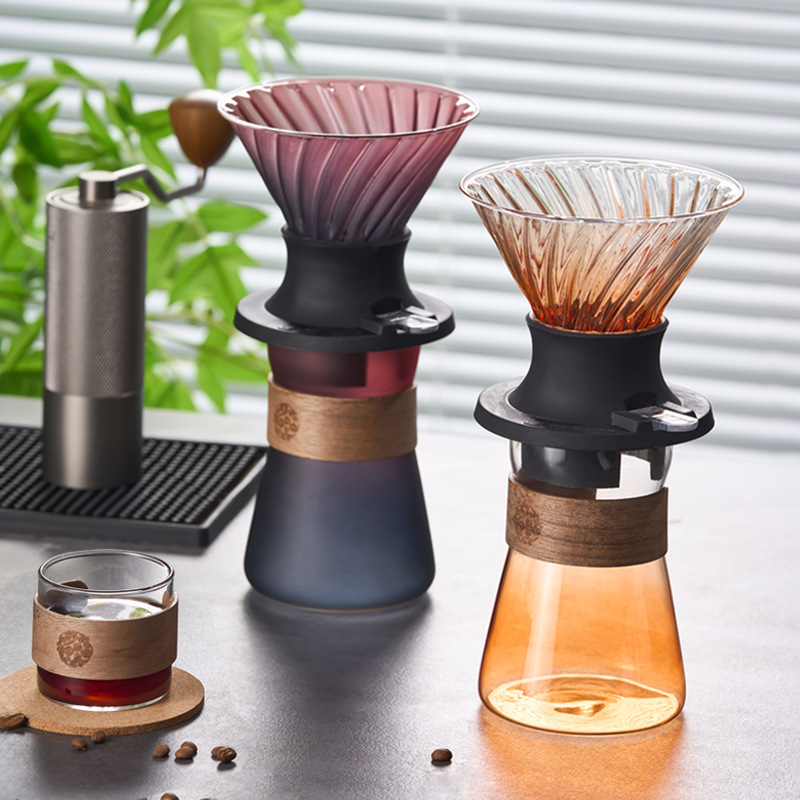 聪明杯手冲咖啡滤杯多彩渐变色分享壶咖啡套装浸泡式萃取咖啡壶