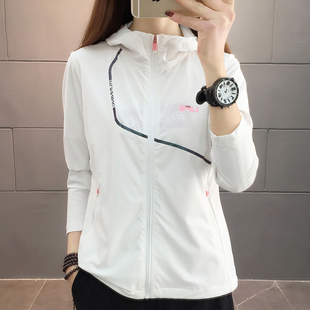 冰丝防晒衣女弹力夏日轻薄透气运动服透气风衣修身 皮肤风衣0325e