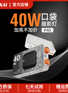 力凯P40双色温便携补光灯40w口袋灯直播相机摄影灯外拍手持打光灯