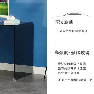 小型家用简约现代玻璃工作台长方形 书桌学生学习小桌子电脑桌台式