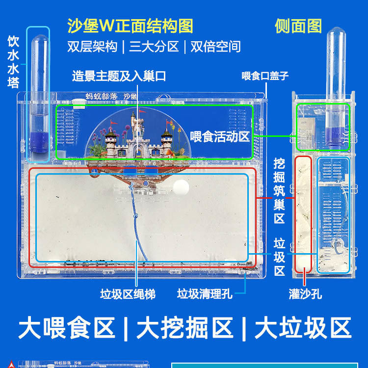 蚂蚁城堡送蚁后蚂蚁工坊部落沙丘沙堡宠物蚂蚁城堡配产卵蚁后群p