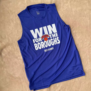 尼克斯2025季后赛布伦森同款球衣美式速干篮球训练背心投篮服无袖