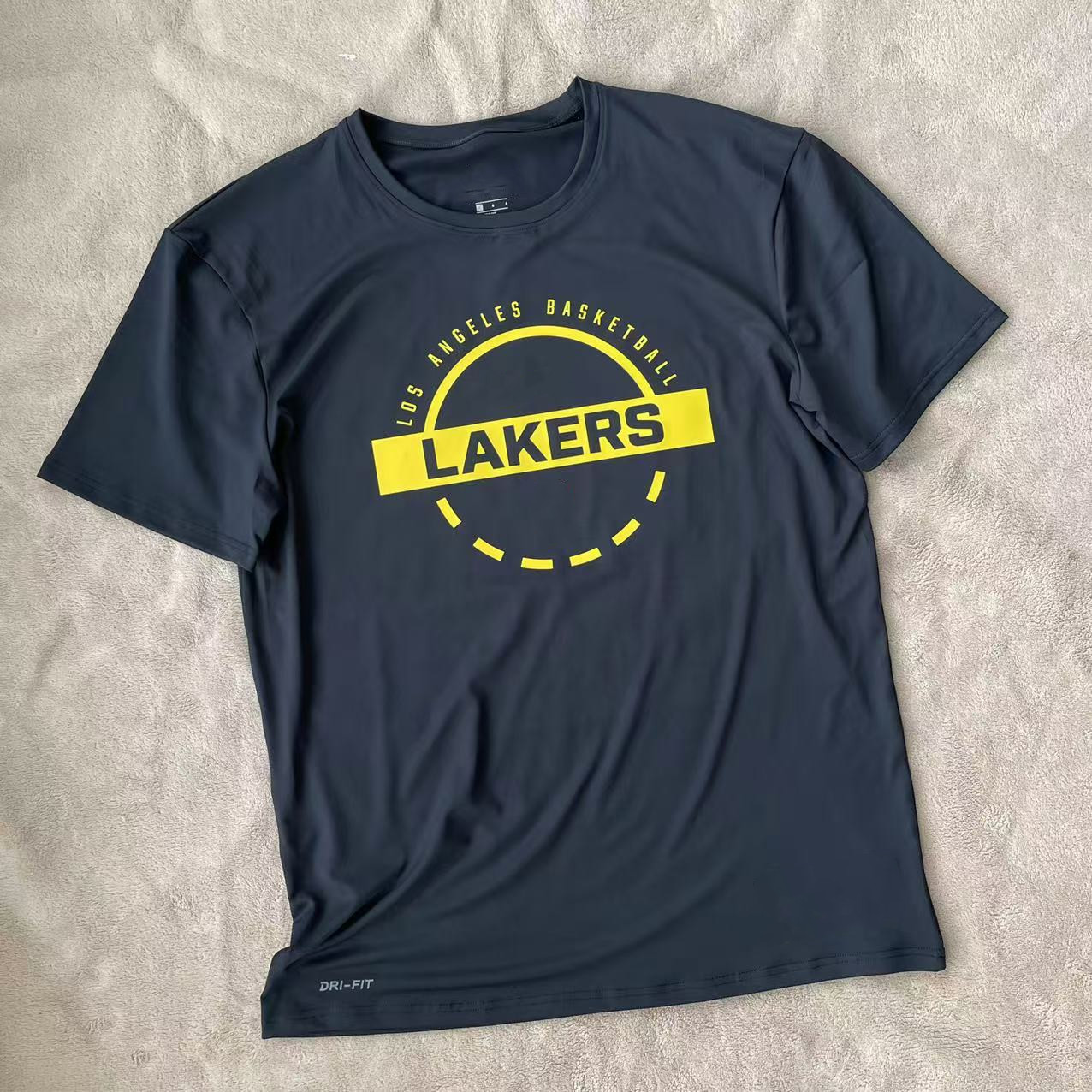 湖人2025新款训练服美式冰丝高弹速干篮球运动训练热身投篮服短袖