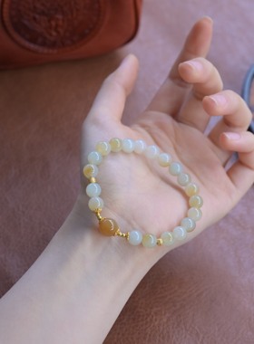 一念设计和田玉S925银单圈手串