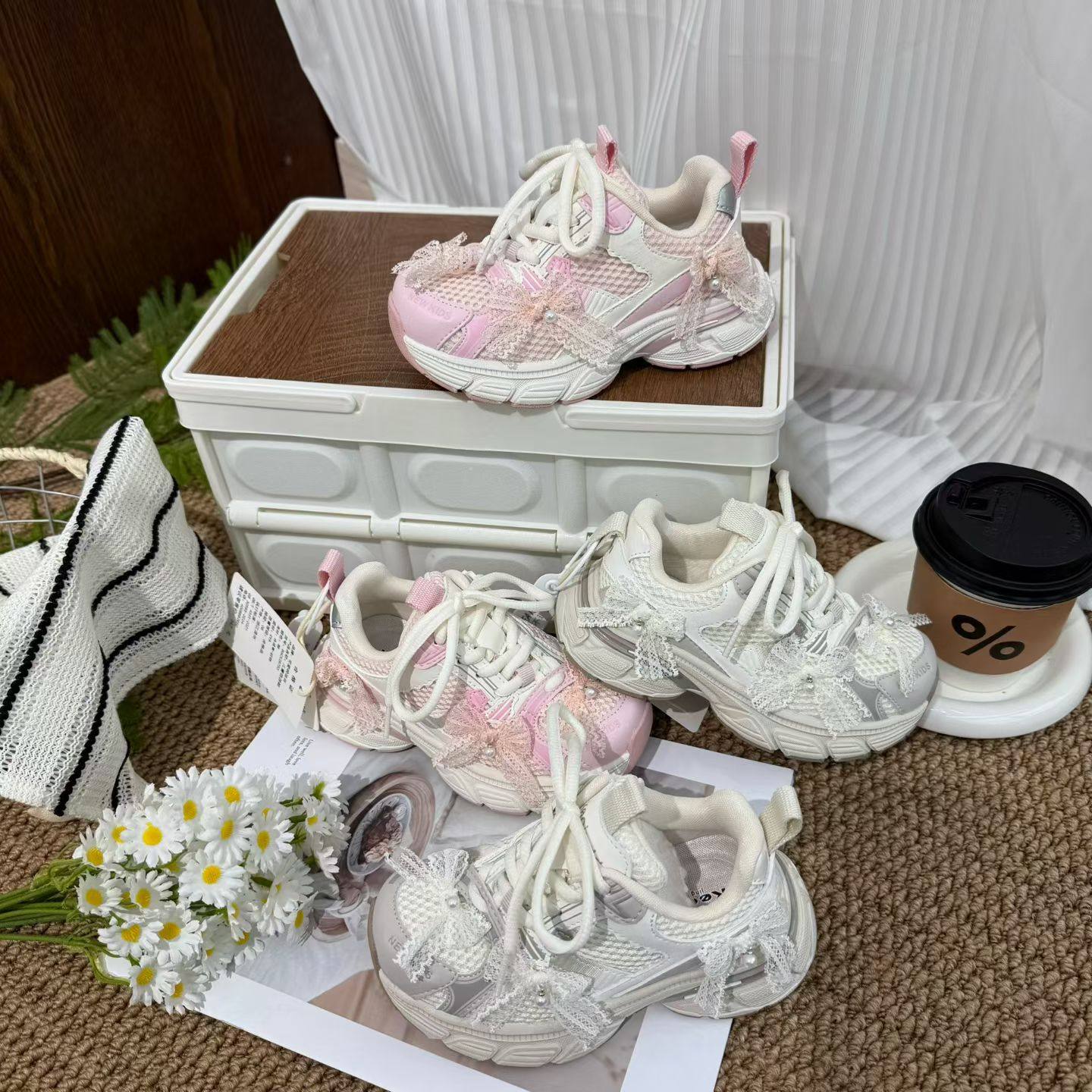 可爱家撤柜2026新款女童甜美蝴蝶结运动鞋儿童老爹鞋,童鞋/婴儿鞋/亲子鞋,运动鞋,淘宝优惠券,粉丝福利购,淘宝优惠卷