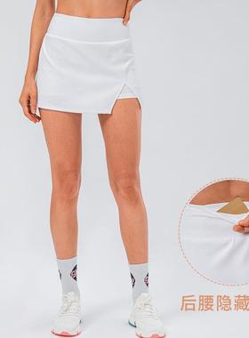 女紧身弹力网球裙防走光高腰运动瑜伽健身高尔夫短裙裤口袋12429