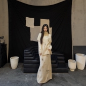 联名 植物染 毛衣外套垂感时尚 第二次心跳x雨中生 针织套装