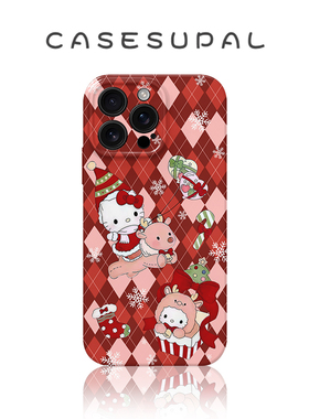 适用于iPhone17苹果16手机壳华为p80新款oppofindx9菲林小米17全包荣耀magic8圣诞麋鹿KT猫vivox300pro一加15