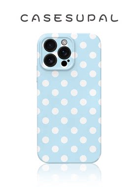 适用于iPhone17苹果16手机壳华为nova15新款oppofindx9菲林荣耀500全包小米17蓝色波点vivos50一加ACE6防摔