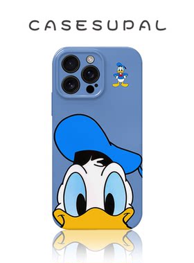 适用于iPhone17苹果16手机壳华为nova15新款oppofindx9菲林荣耀500全包小米17蓝色鸭子vivos50一加ACE6防摔