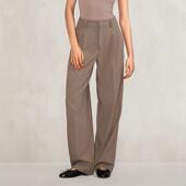 醋酸绢丝羊毛混纺垂顺高腰显瘦直筒阔腿西裤 系列 静奢 EATMI