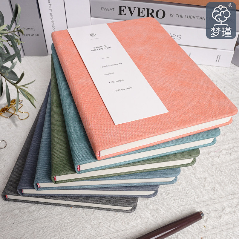 梦瑾硬面笔记本本子高颜值初高中生专用加厚腰封皮面本a5记事本大学